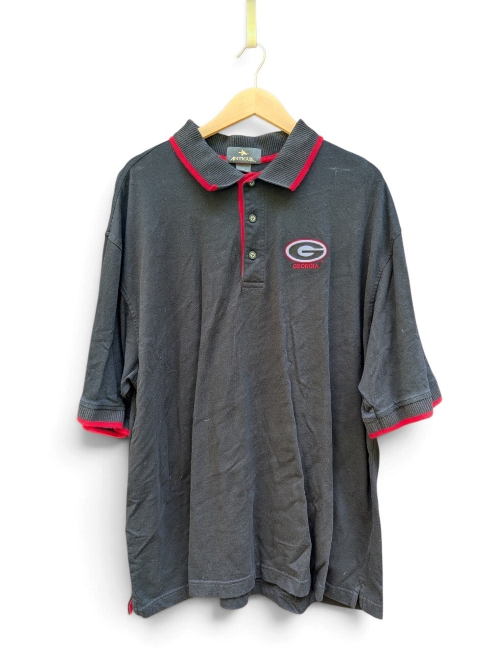 Vintage Antigua Black and Red Georgia Polo Shirt